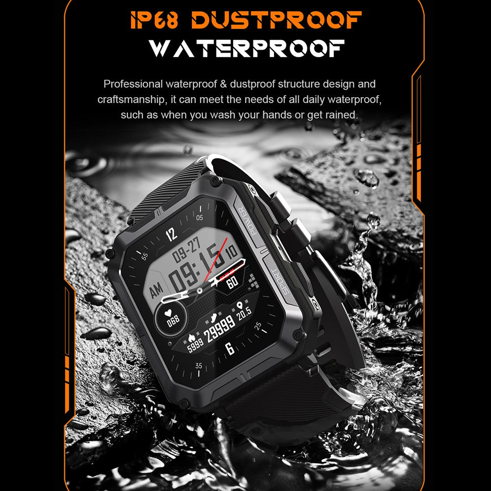 C20 Pro Outdoor Sports Watch 1.83 inch HD Smart Bracelet Support Bluetooth-compatible Call Music Playback