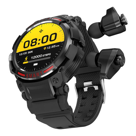 GT100 1.43" AMOLED Screen Smart Watch with TWS Headset Health Monitoring Sports Bracelet Support Bluetooth-compatible Calls, NFC