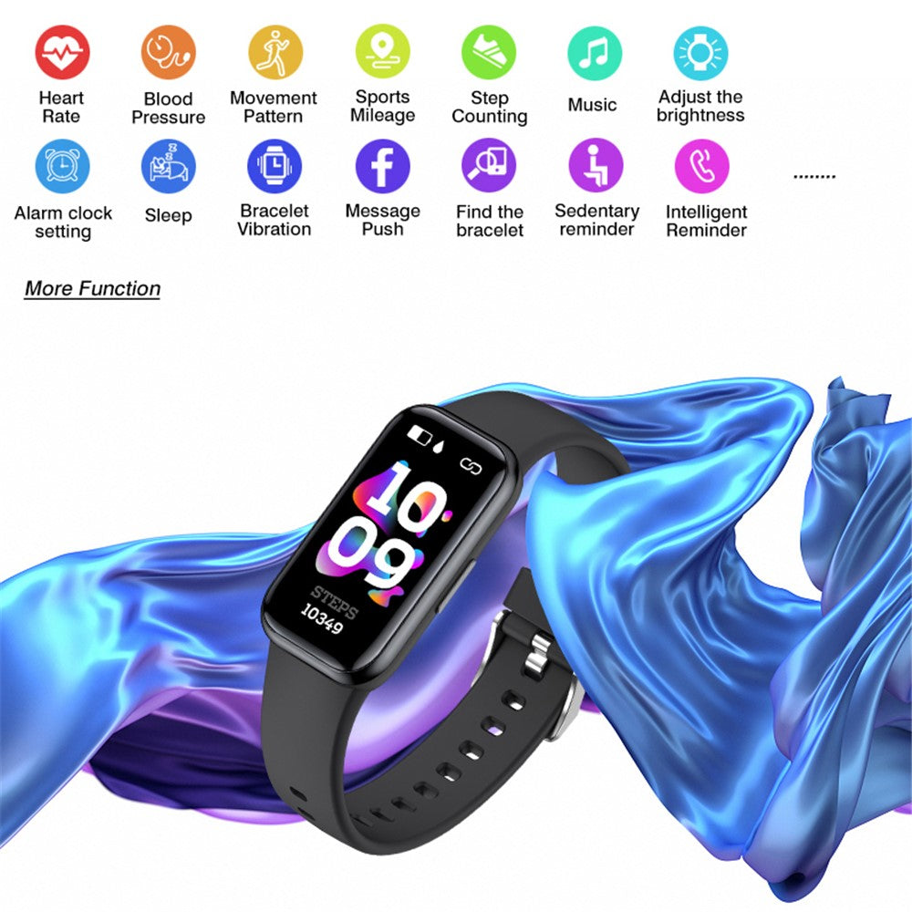 H98 HD 1.47" Touch Screen Smart Bracelet Water Resistant Health Monitoring Fitness Watch with TPU Strap