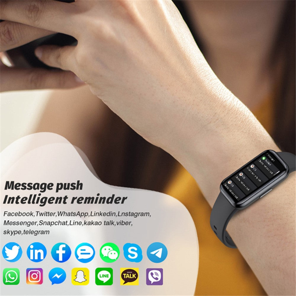 H98 HD 1.47" Touch Screen Smart Bracelet Water Resistant Health Monitoring Fitness Watch with TPU Strap