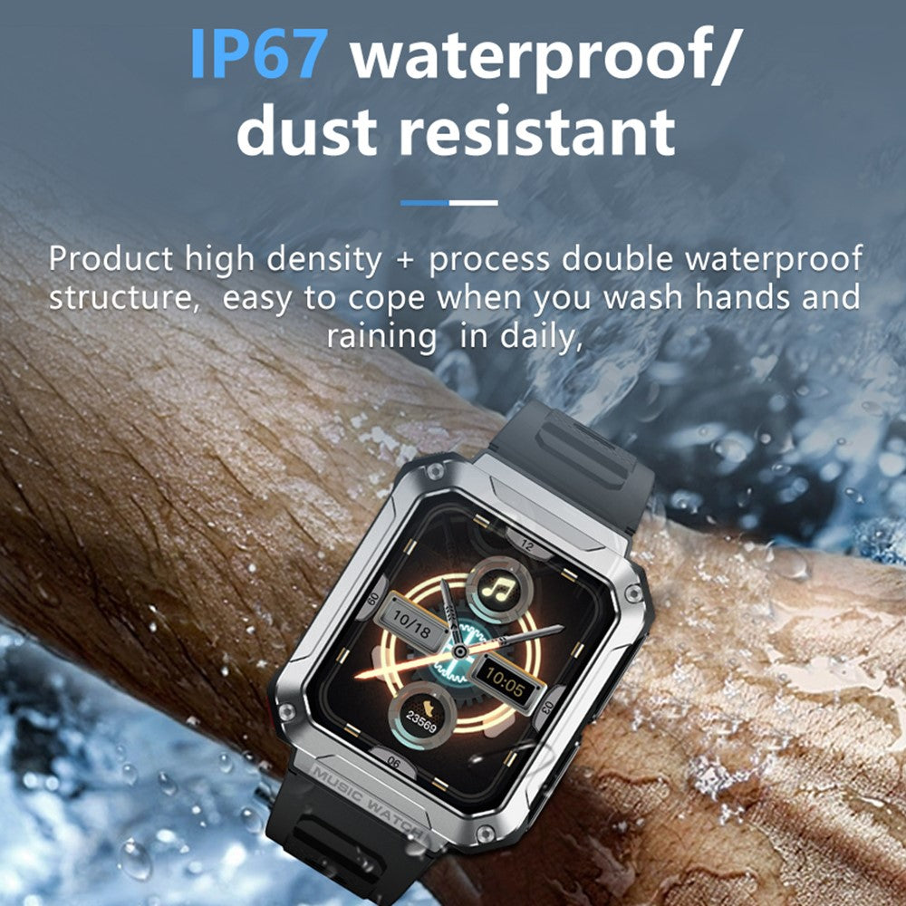 T93 Military Grade 1.96" HD Screen Sports Watch Local Music 4G Recording Bluetooth-compatible Call Smart Bracelet with Headset