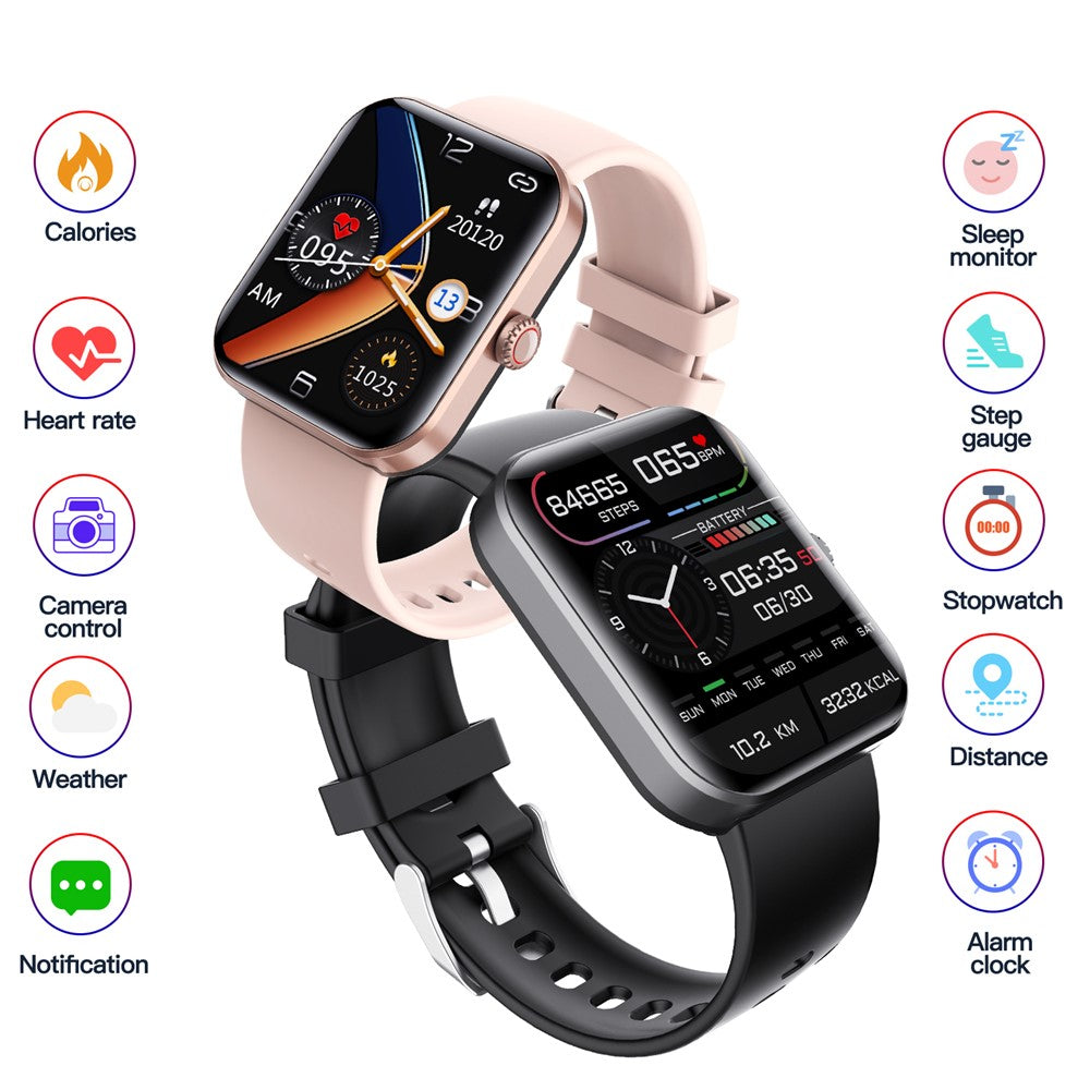 F57L 1.91" Smart Watch Sports Bracelet with Blood Glucose, Heart Rate, Blood Oxygen, Temperature Detection