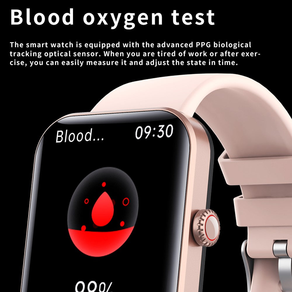 F57L 1.91" Smart Watch Sports Bracelet with Blood Glucose, Heart Rate, Blood Oxygen, Temperature Detection