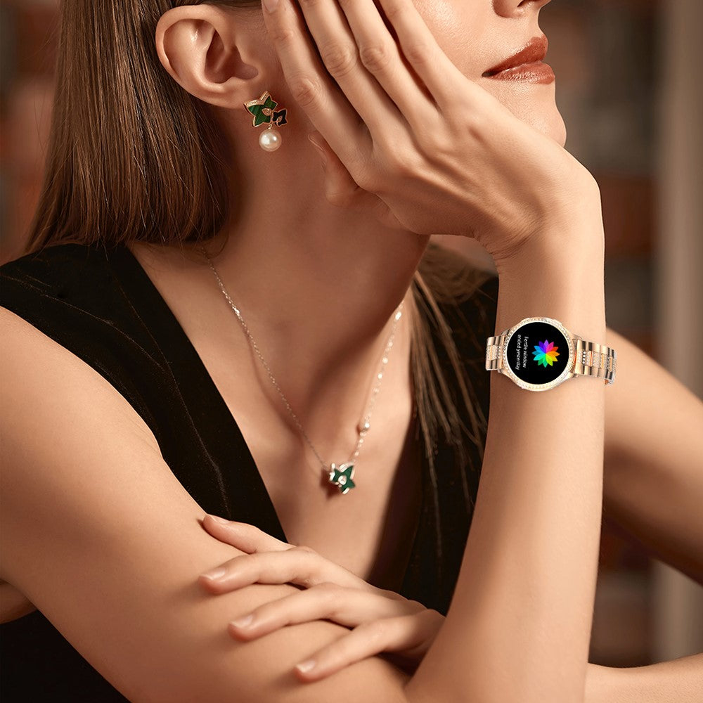 AK53 Steel Strap Women Menstrual Period Record Smart Watch Bluetooth Health Monitoring Sports Smart Bracelet
