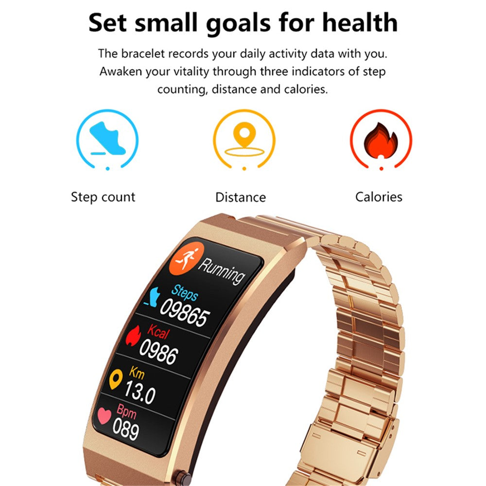 K13S 1.14 inch 2-in-1 Headset Smart Watch Life Waterproof Bluetooth-compatible Calling Sports Bracelet with Steel Strap