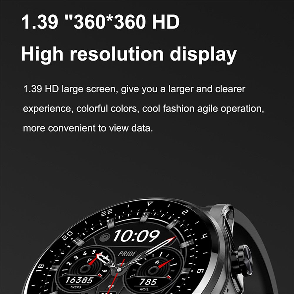 GT66 2-in-1 Leather Strap Smart Watch with TWS Bluetooth-compatible Headset Fitness Tracker Earbuds Combo