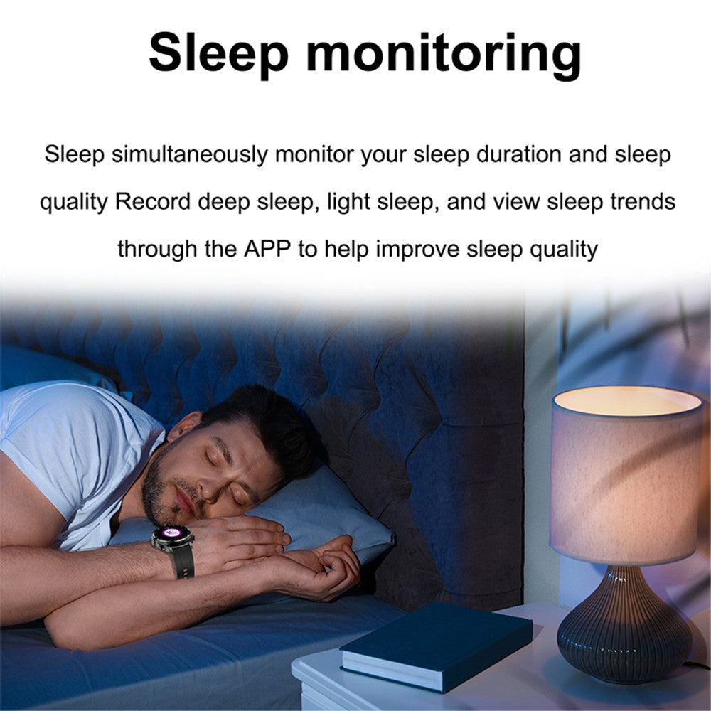 GT66 2-in-1 Leather Strap Smart Watch with TWS Bluetooth-compatible Headset Fitness Tracker Earbuds Combo