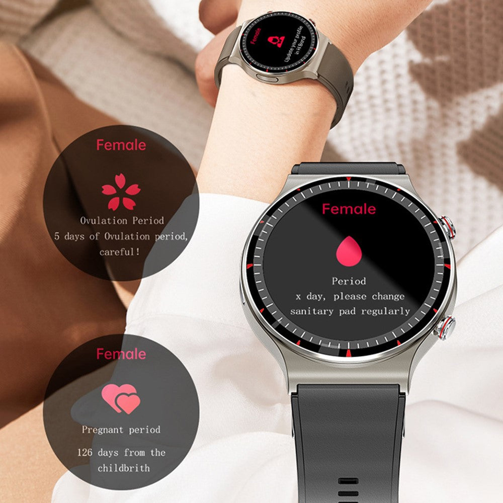 G08 Leather Strap ECG Blood Pressure / Oxygen Monitoring Smart Watch Body Temperature Test Bluetooth-compatible Sports Smart Bracelet