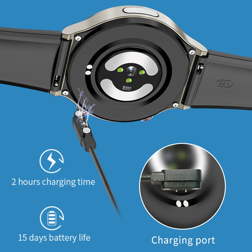G08 Leather Strap ECG Blood Pressure / Oxygen Monitoring Smart Watch Body Temperature Test Bluetooth-compatible Sports Smart Bracelet