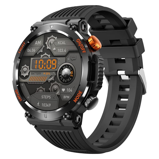 HT17 Smart Watch 1.46" HD Screen Waterproof Activity Tracker Bracelet with LED Flashlight Heart Rate Sleep Monitor