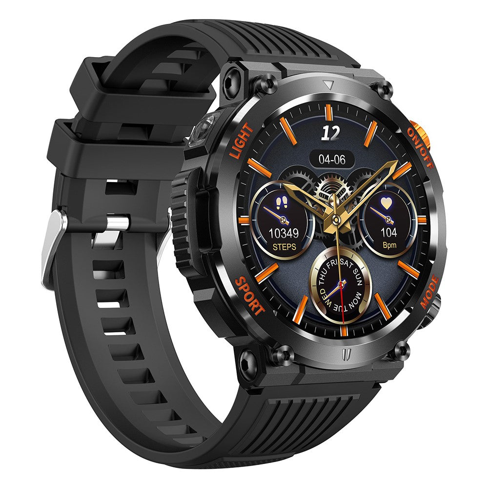 HT17 Smart Watch 1.46" HD Screen Waterproof Activity Tracker Bracelet with LED Flashlight Heart Rate Sleep Monitor