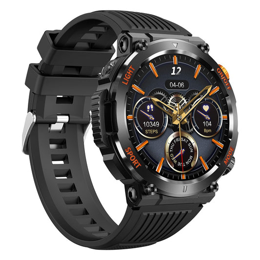 HT17 Smart Watch 1.46" HD Screen Waterproof Activity Tracker Bracelet with LED Flashlight Heart Rate Sleep Monitor
