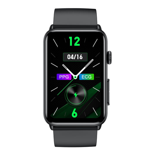 ET620 1.57 inch Smart Watch Bluetooth-compatible Call IP67 Waterproof Electric Bracelet with ECG Temperature Heart Rate Monitoring, Leather Strap