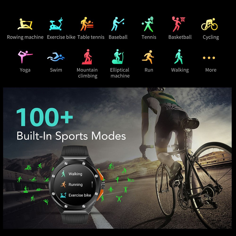 HT8 1.46 inch Health Monitoring Smart Watch with Encoder Bluetooth-compatible Call IP67 Waterproof Smartwatch