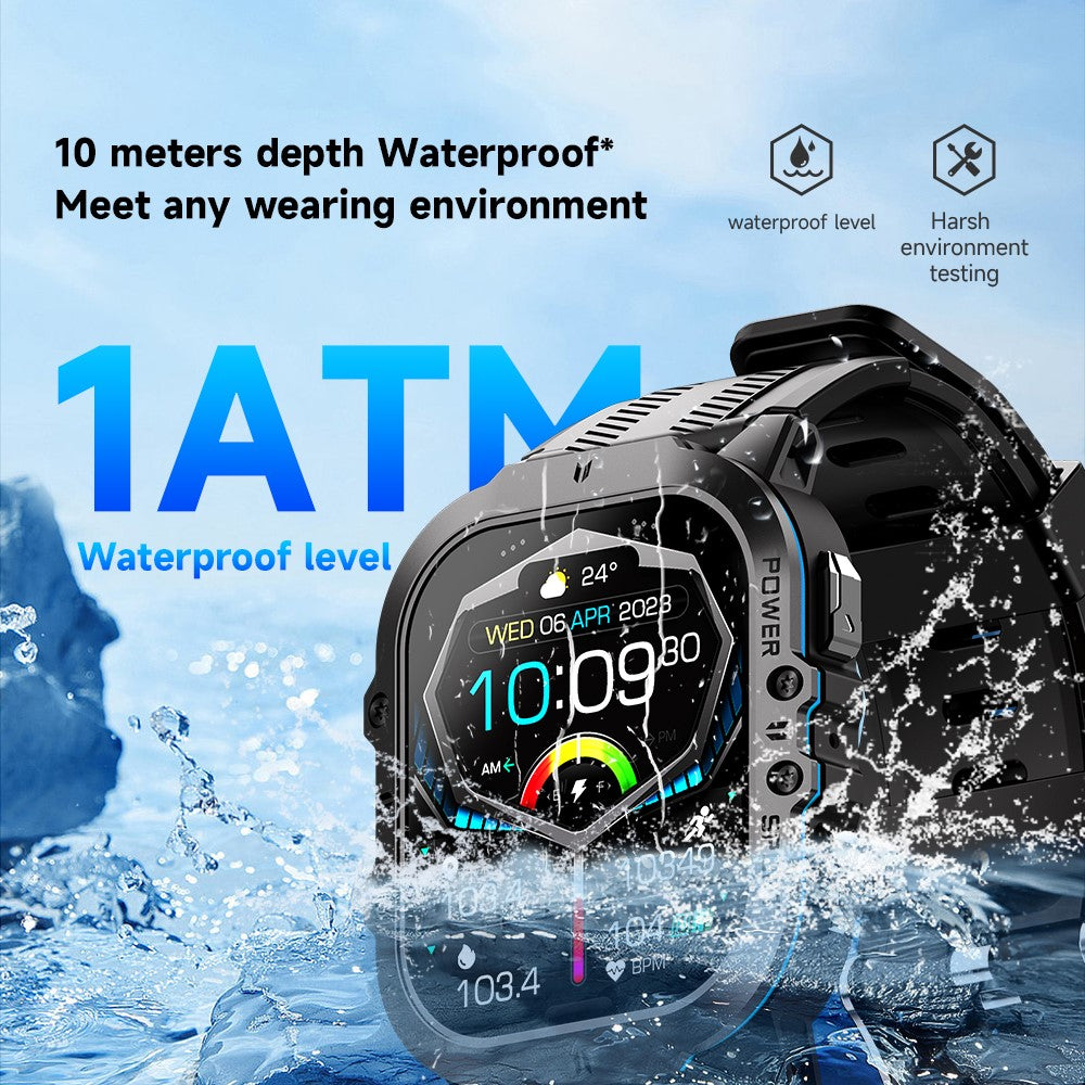 C26 1.96-Inch AMOLED Screen Bluetooth-compatible Phone Call Watch Health Monitor Multiple Sports Modes Smart Bracelet
