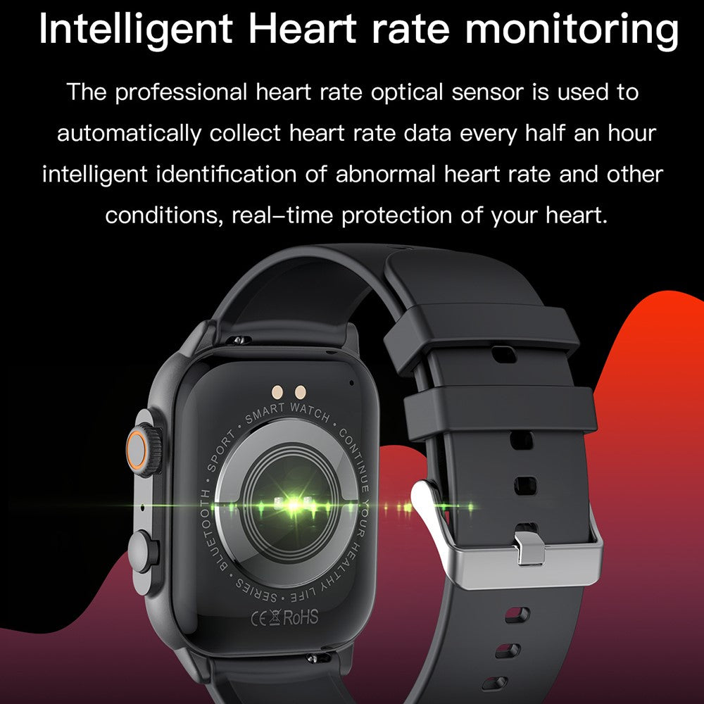 HK95 1.96-inch AMOLED Screen Smart Watch Health Monitoring Bluetooth-compatible Calling Smart Sports Watch