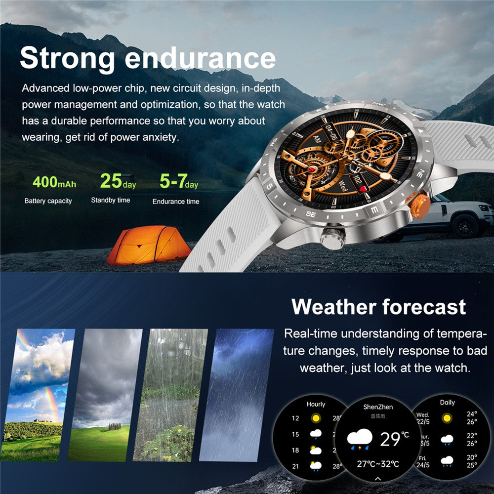 AK57 Health Monitor Bluetooth-compatible Call Smart Watch Waterproof Sports Bracelet, Silicone Strap