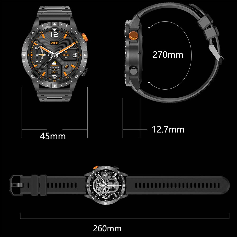 AK57 Health Monitor Bluetooth-compatible Call Smart Watch Waterproof Sports Bracelet, Silicone Strap