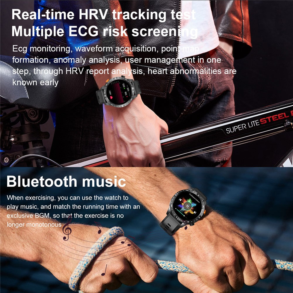 AK57 Health Monitor Bluetooth-compatible Call Smart Watch Waterproof Sports Bracelet, Silicone Strap