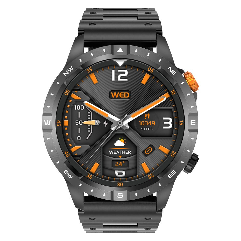 AK57 Waterproof Fitness Bracelet Health Monitor Bluetooth-compatible Call Smart Watch, Steel Strap