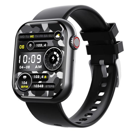 F108 1.91-inch Square Screen Bluetooth-compatible Call Sports Bracelet Heart Rate Monitor Smart Watch, Silicone Strap