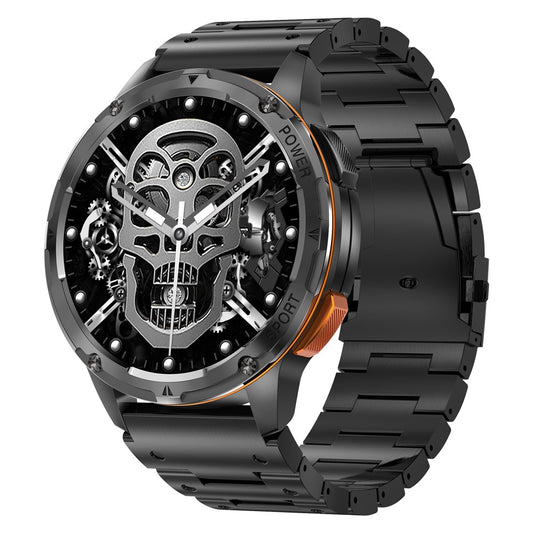 AK59 1.43-inch AMOLED Screen Sports Wristband Heart Rate Blood Oxygen Monitor Smart Watch, Steel Strap