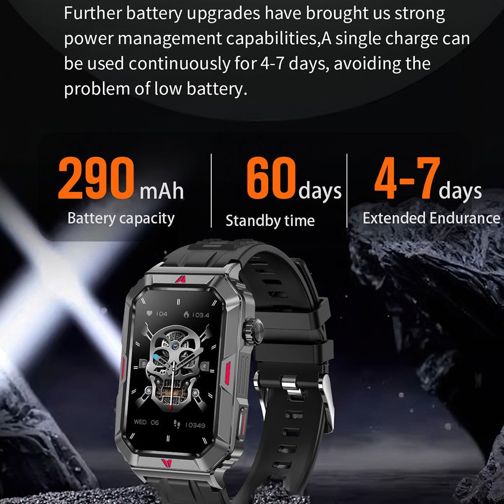 CF26 1.57-inch Touch Screen Smart Watch Health Monitor Fitness Wristband, Silicone Strap