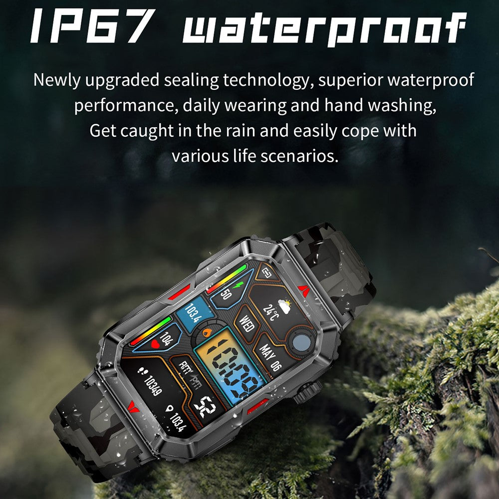 CF26 1.57-inch Touch Screen Smart Watch Health Monitor Fitness Wristband, Silicone Strap