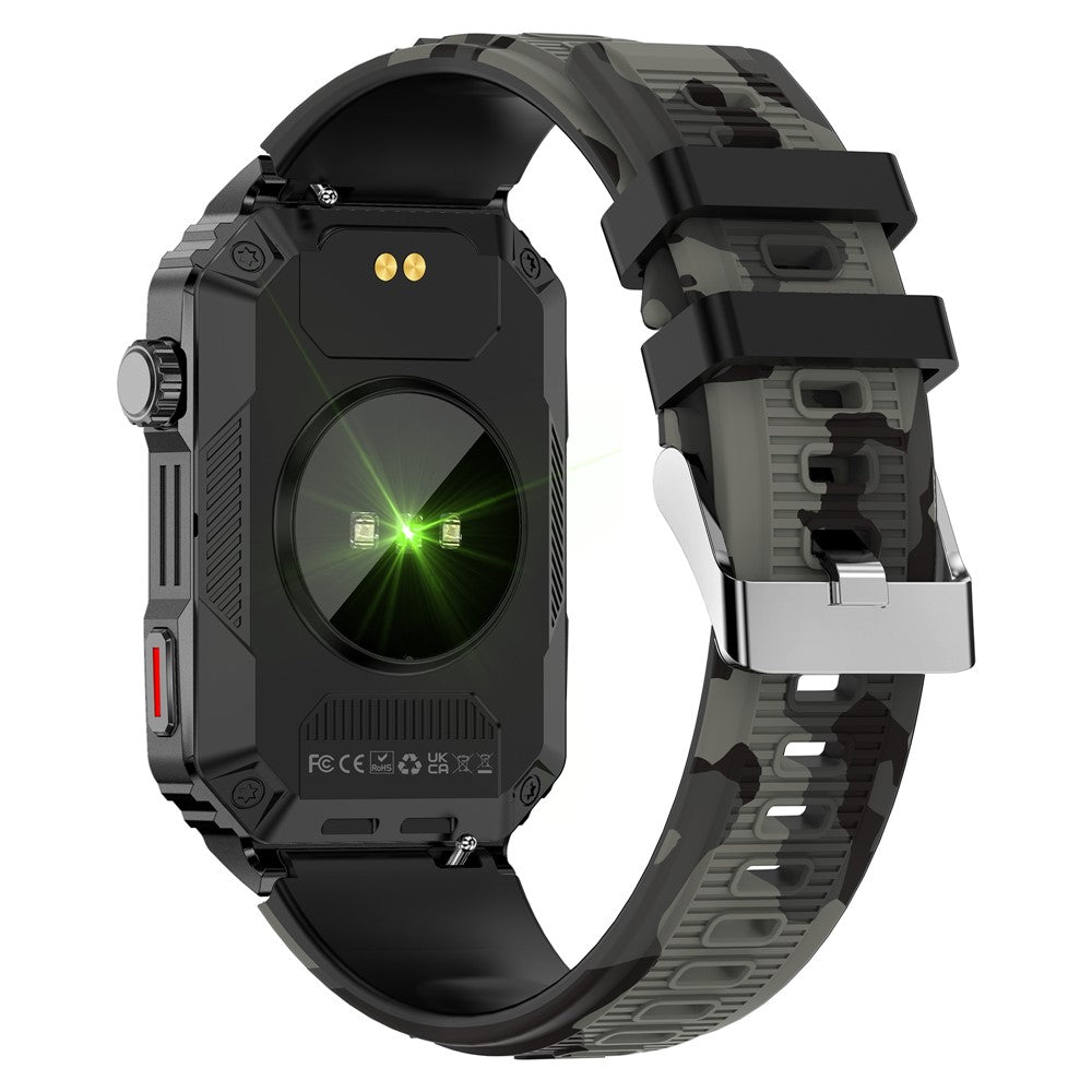 CF26 Smart Watch Health Monitor Fitness Bracelet Support Bluetooth-compatible Call, Camouflage Silicone Strap