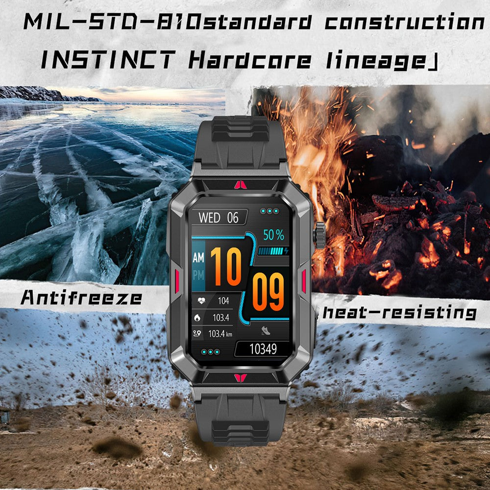 CF26 Smart Watch Health Monitor Fitness Bracelet Support Bluetooth-compatible Call, Camouflage Silicone Strap