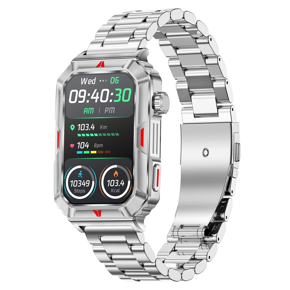 CF26 IP67 Waterproof 1.57-inch Smart Watch Health Monitor Sports Bracelet, Steel Strap