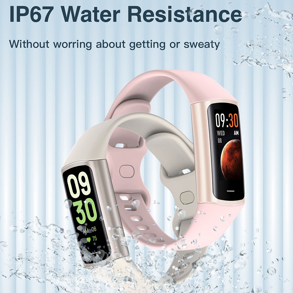 C68L 0.96" Smart Watch with Heart Rate, Temperature Monitoring Message Push Pedometer Sports Bracelet