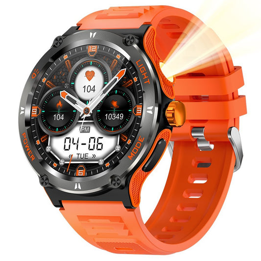 KT70 1.53" HD Screen Smart Watch Outdoor Strong Light Lamp Compass Bluetooth-compatible Call Fitness Bracelet