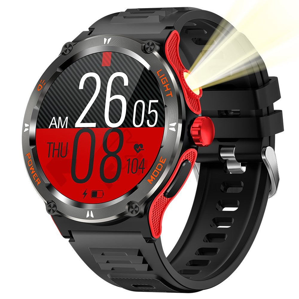 KT70 1.53" HD Screen Smart Watch Outdoor Strong Light Lamp Compass Bluetooth-compatible Call Fitness Bracelet