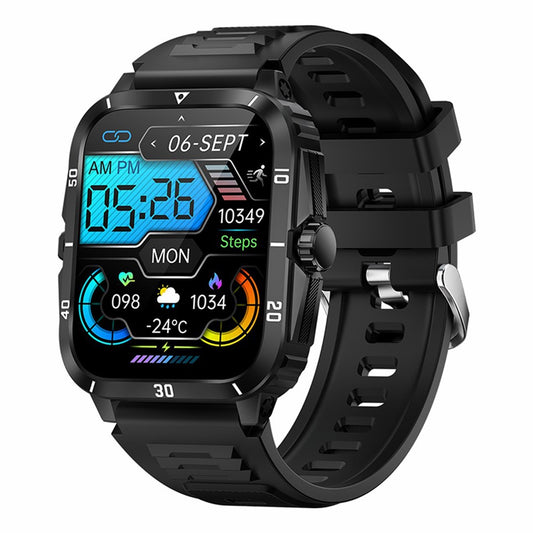 KT71 3ATM Waterproof Outdoor Sports Watch 1.96-inch Screen Bluetooth-compatible Call Smart Bracelet (APP: DaFit)