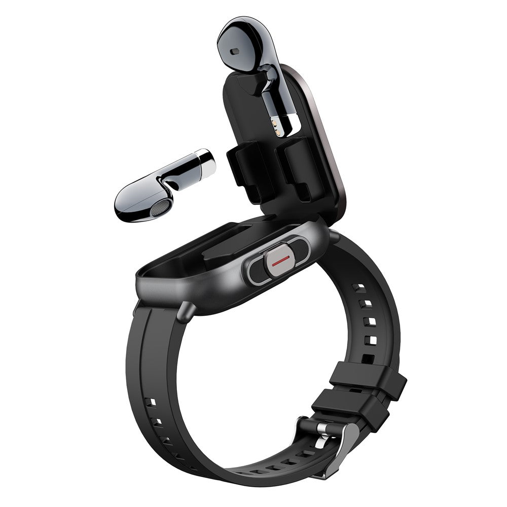 D8 2 in 1 Bluetooth-compatible Earphone Smart Watch Health Monitor Fitness Tracker Wristband, Silicone Strap