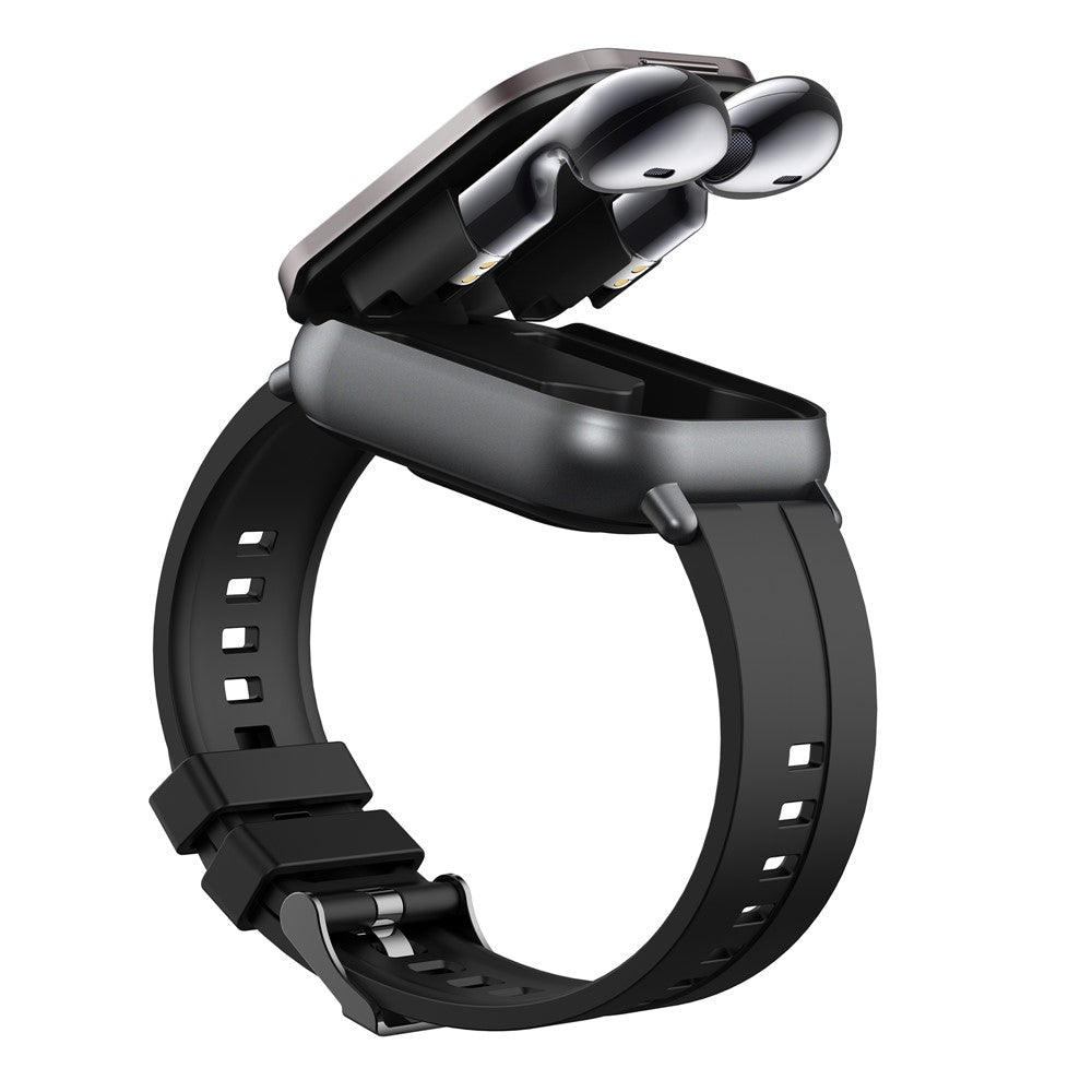 D8 2 in 1 Bluetooth-compatible Earphone Smart Watch Health Monitor Fitness Tracker Wristband, Silicone Strap