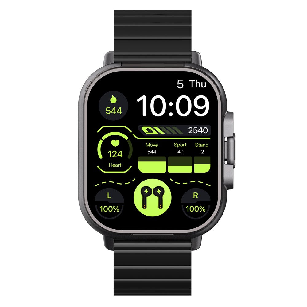 D8 2 in 1 Bluetooth-compatible Earphone Smart Watch Health Monitor Fitness Tracker Wristband, Silicone Strap
