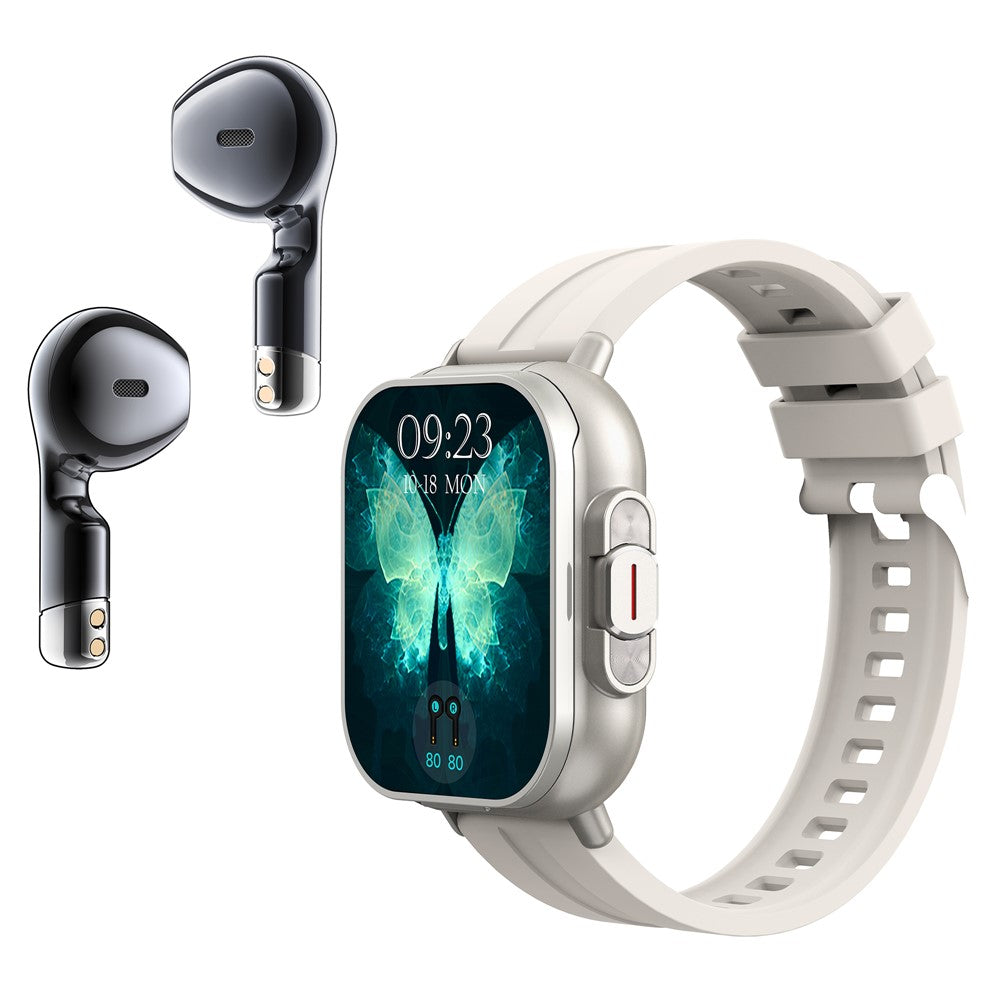D8 2 in 1 Bluetooth-compatible Earphone Smart Watch Health Monitor Fitness Tracker Wristband, Silicone Strap