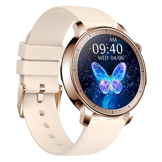 V65 1.32-inch AMOLED Touch Screen Smart Watch Heart Rate Monitor Women Sports Bracelet, Silicone Strap