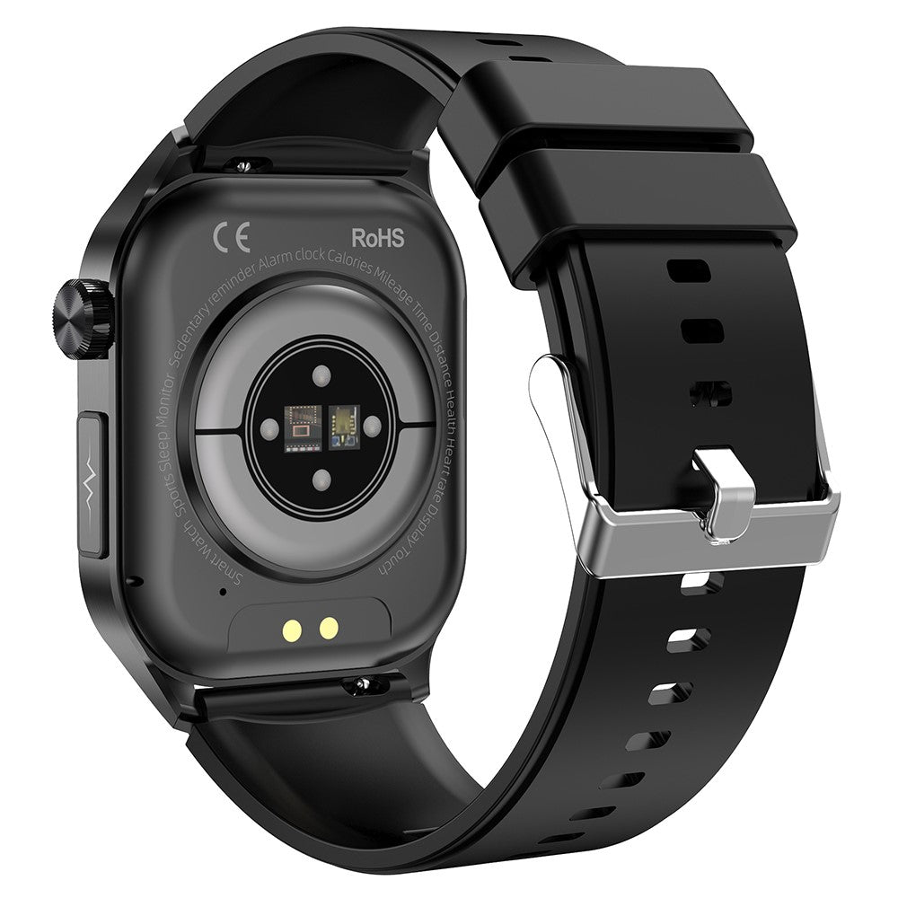 ET580 2.04" AMOLED Screen ECG Health Monitor Smart Watch, Silicone Strap