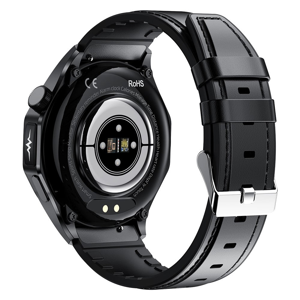 ET480 1.43" SOS Call ECG Health Smart Watch, Leather Strap (APP: Hband)