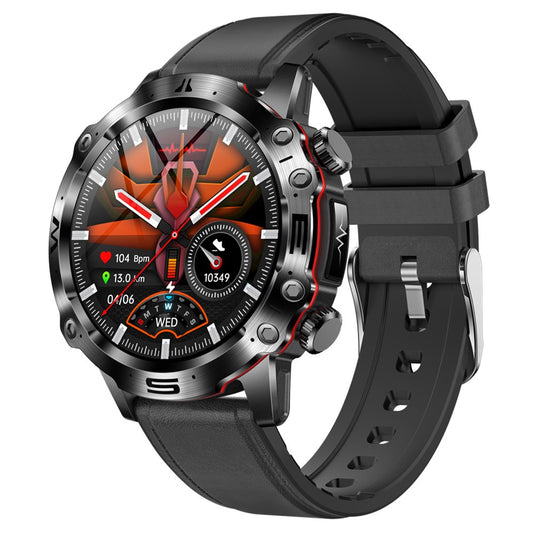 ET482 Sports Smart Watch 1.43" AMOLED Fitness Watch with Bluetooth-compatible Call, ECG, Leather Strap