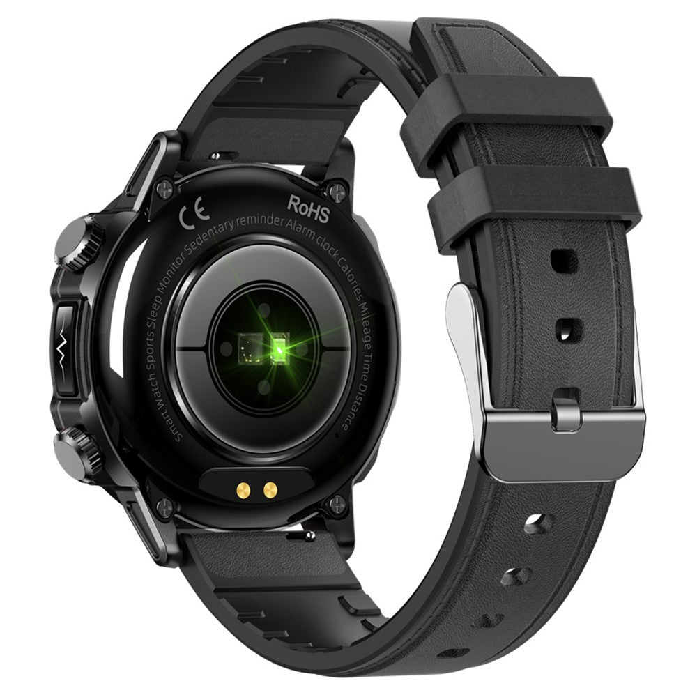 ET482 Sports Smart Watch 1.43" AMOLED Fitness Watch with Bluetooth-compatible Call, ECG, Leather Strap