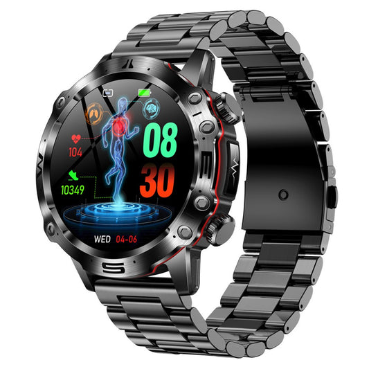 ET482 1.43 Inch AMOLED Screen ECG Smart Watch Bluetooth-Compatible Call Sports Bracelet with Steel Strap