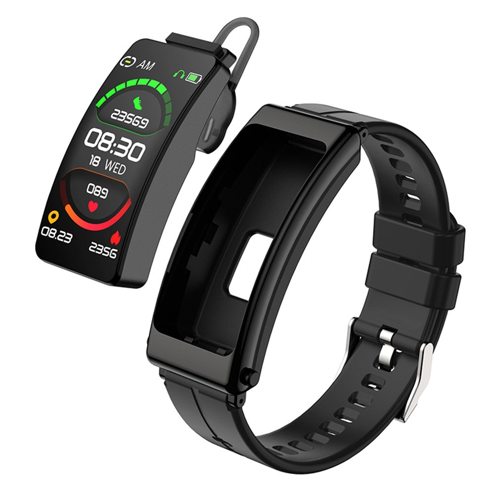 K13 2-in-1 Smart Watch Bluetooth-compatible Earphone Health Monitor Sports Bracelet, Silicone Strap