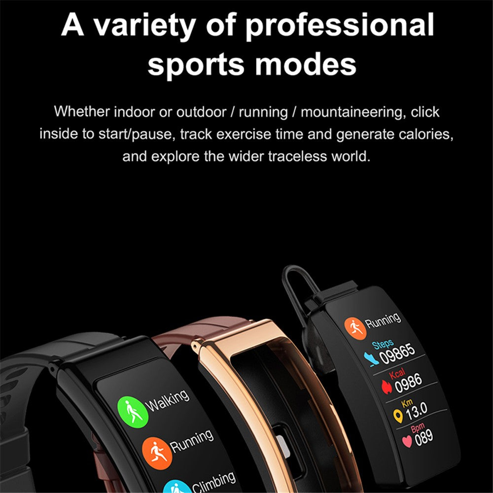 K13 2-in-1 Smart Watch Bluetooth-compatible Earphone Health Monitor Sports Bracelet, Silicone Strap