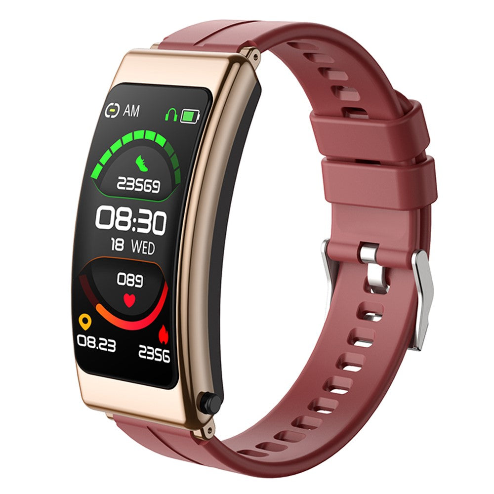 K13 2-in-1 Smart Watch Bluetooth-compatible Earphone Health Monitor Sports Bracelet, Silicone Strap