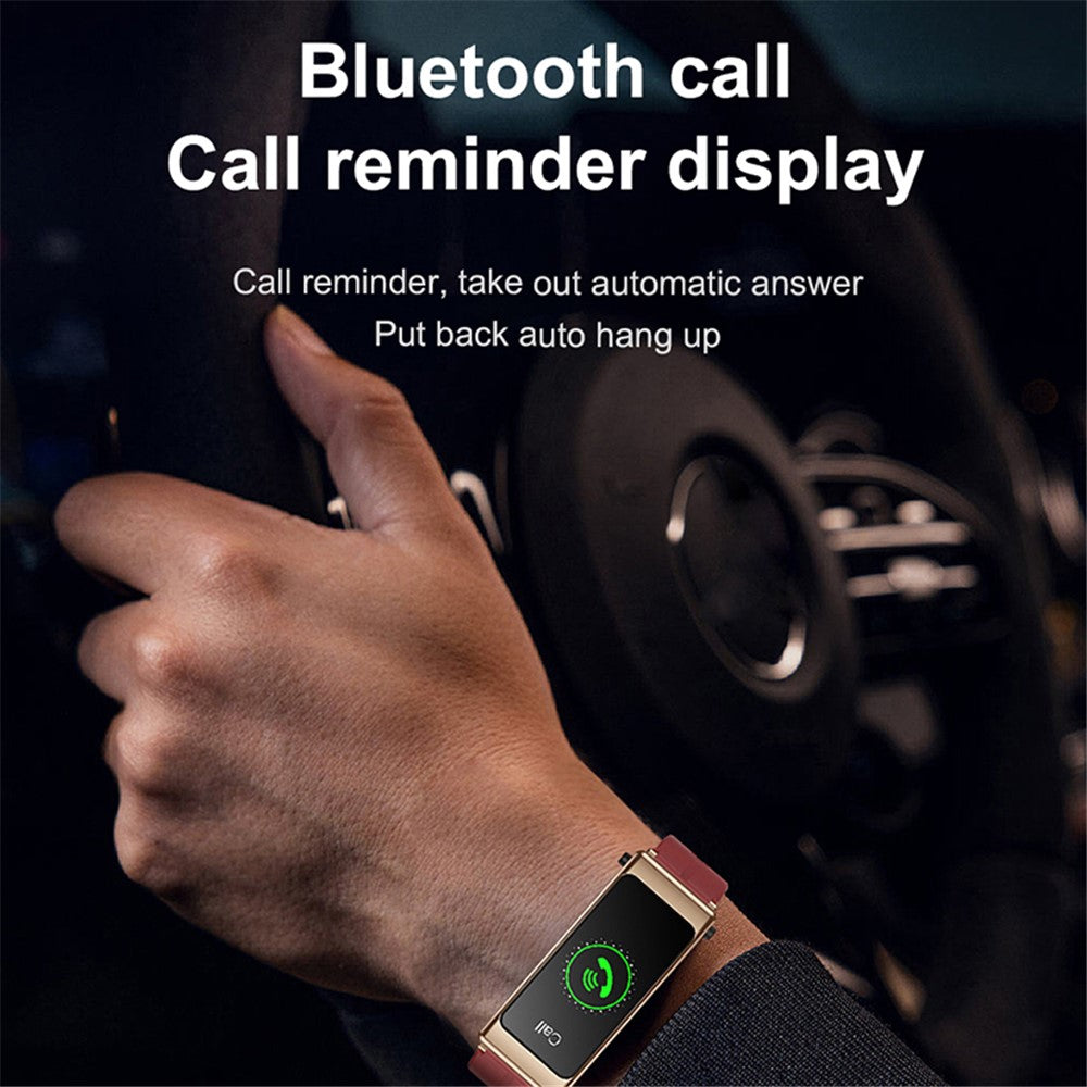 K13 2-in-1 1.14-inch Smart Watch Bluetooth-compatible Earphone Sports Bracelet, Leather Strap