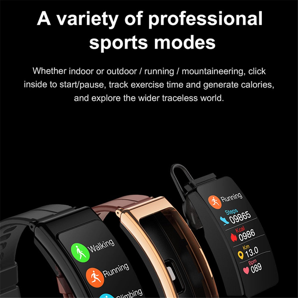 K13 2-in-1 1.14-inch Smart Watch Bluetooth-compatible Earphone Sports Bracelet, Leather Strap